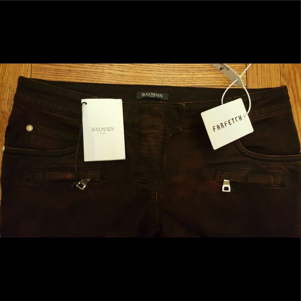 SOLD !!!! Balmain Rare Limited Edition Moto Jeans - Picture 7 of 9